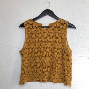 Mustard lacy top.